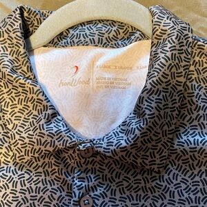 Ironwood XL  polo lt gray/navy patterned
